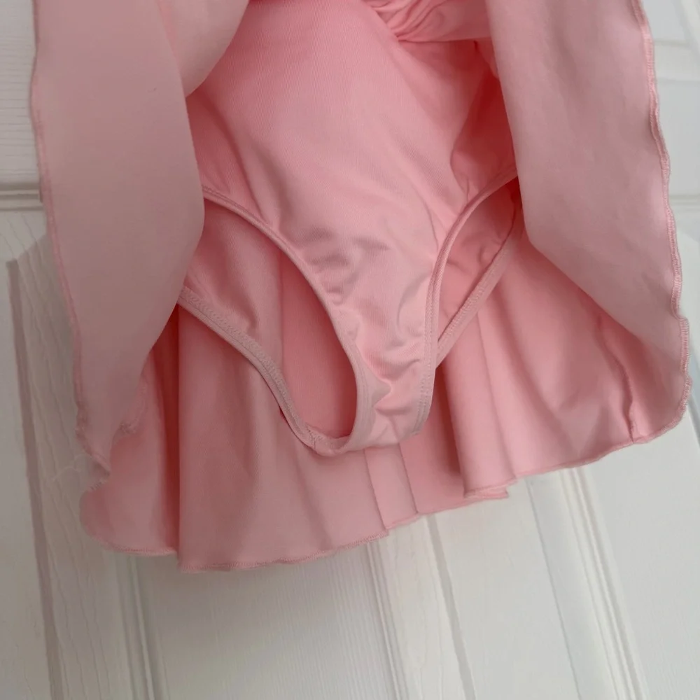 Leo’s Pink Sleeveless Dance Leotard with Skirt Girls Size 8-10
